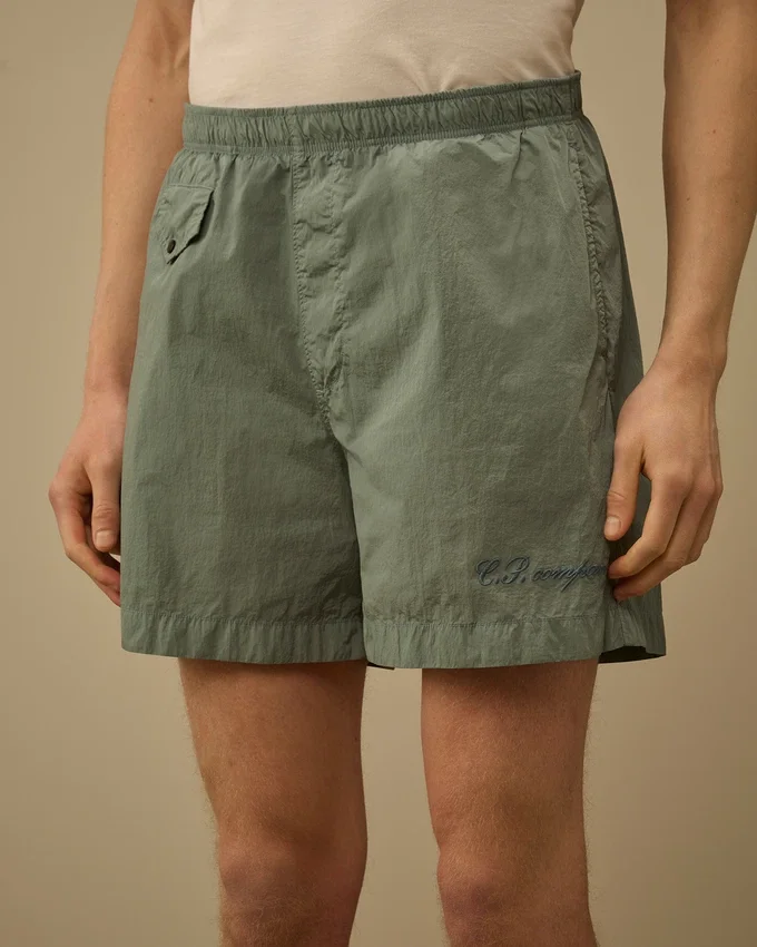 Eco-Chrome R Logo Embroidery Swim Shorts
