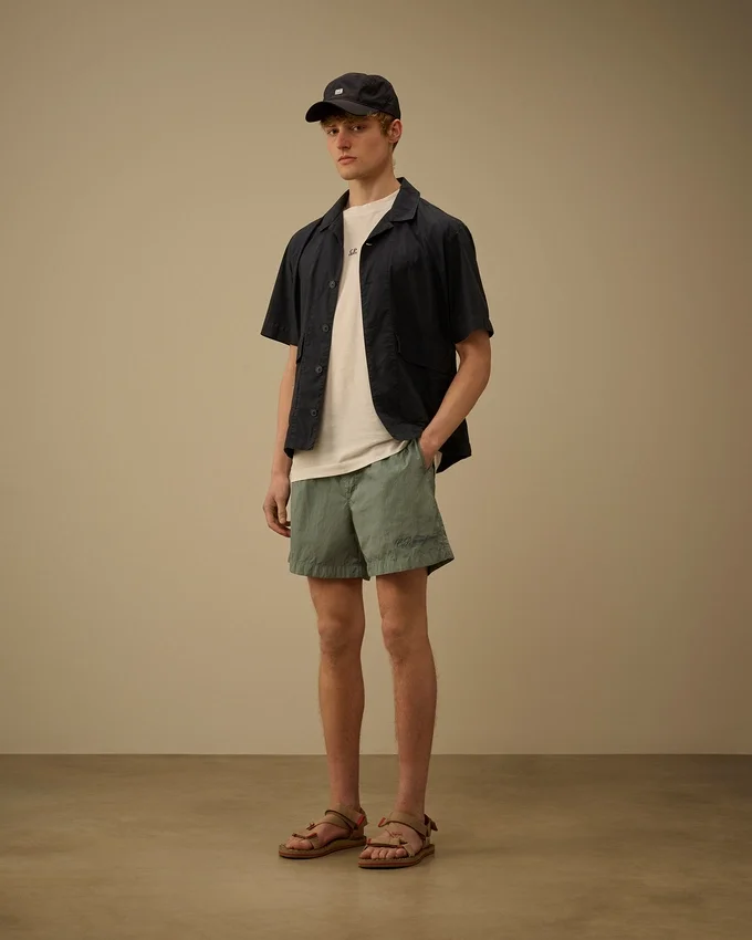 Eco-Chrome R Logo Embroidery Swim Shorts