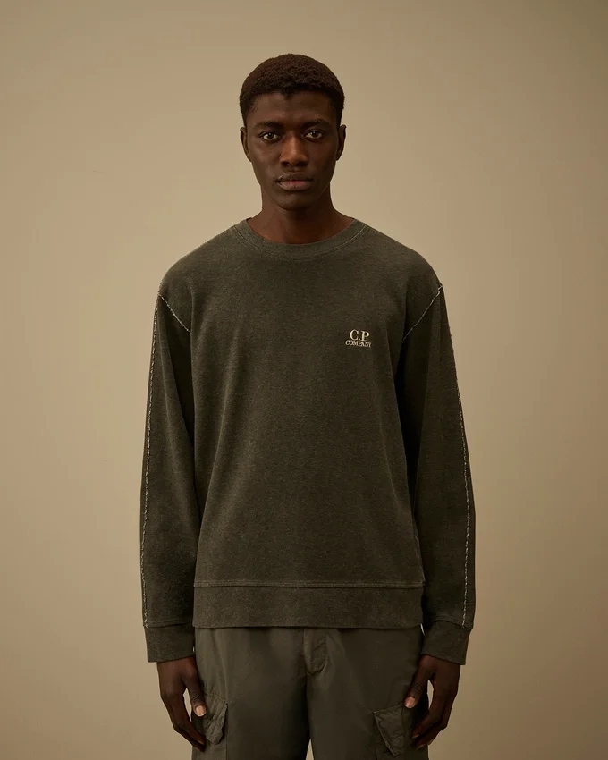 Heavy Jersey Plated Crewneck Sweatshirt