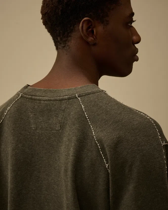 Heavy Jersey Plated Crewneck Sweatshirt