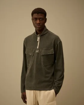 Heavy Jersey Plated Half Zip Sweatshirt
