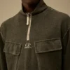 Heavy Jersey Plated Half Zip Sweatshirt