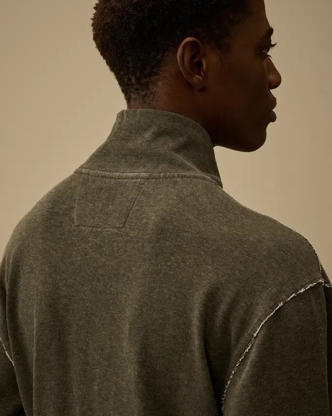 Heavy Jersey Plated Half Zip Sweatshirt