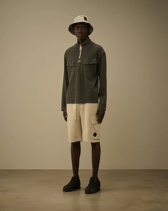 Heavy Jersey Plated Half Zip Sweatshirt