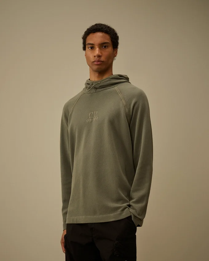 Heavy Piquet Hooded Sweatshirt