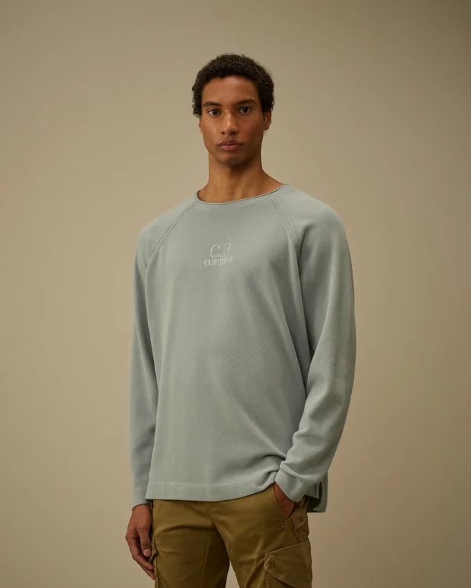 Heavy Piquet Pigment Dyed Mockneck Sweatshirt