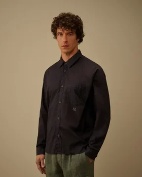 Light Mussola Long Sleeve Button Shirt