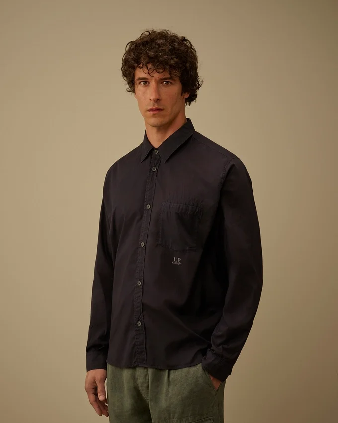 Light Mussola Long Sleeve Button Shirt