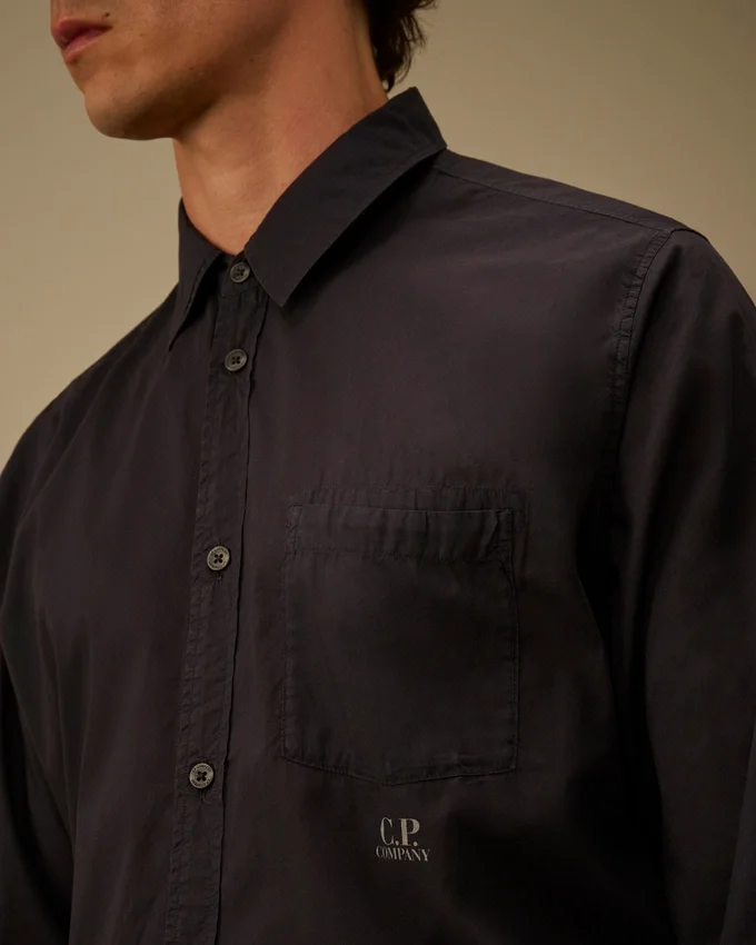 Light Mussola Long Sleeve Button Shirt