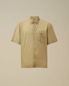 Light Mussola Short Sleeve Button Shirt