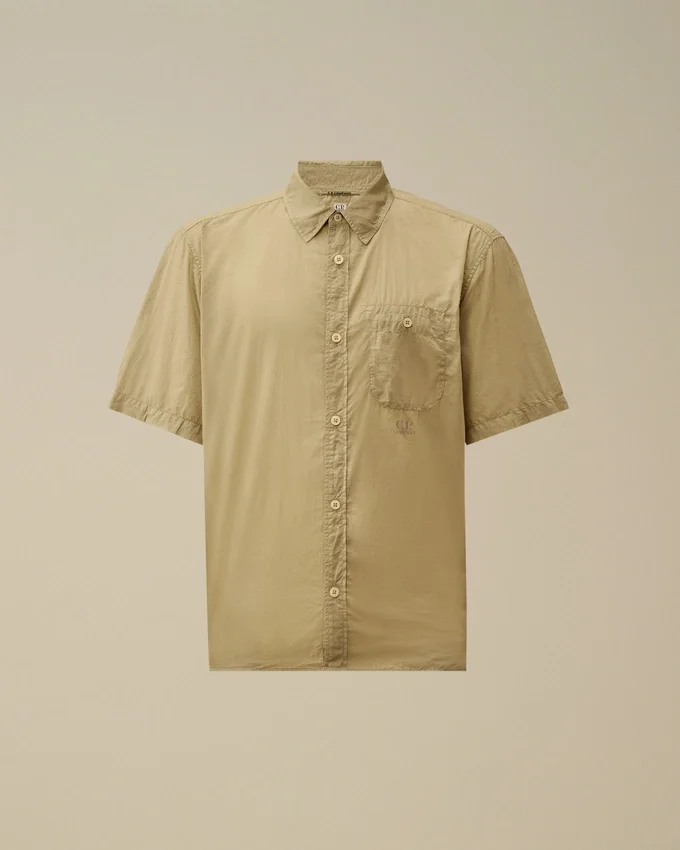Light Mussola Short Sleeve Button Shirt