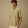 Light Mussola Short Sleeve Button Shirt