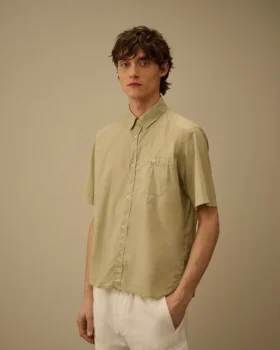 Light Mussola Short Sleeve Button Shirt