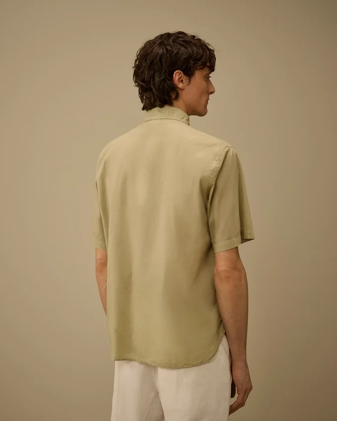 Light Mussola Short Sleeve Button Shirt