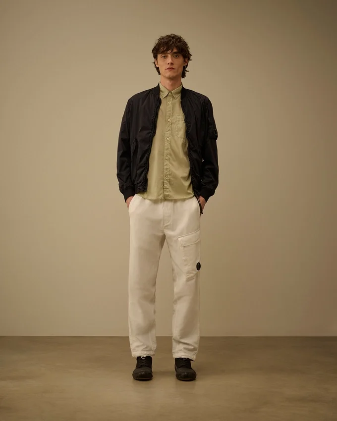 Light Mussola Short Sleeve Button Shirt