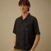 Linen Boxy Short Sleeve Button Shirt