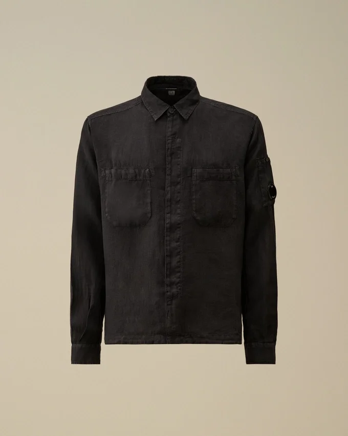 Linen Long Sleeve Button Lens Shirt