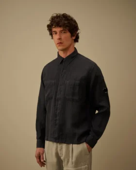 Linen Long Sleeve Button Lens Shirt