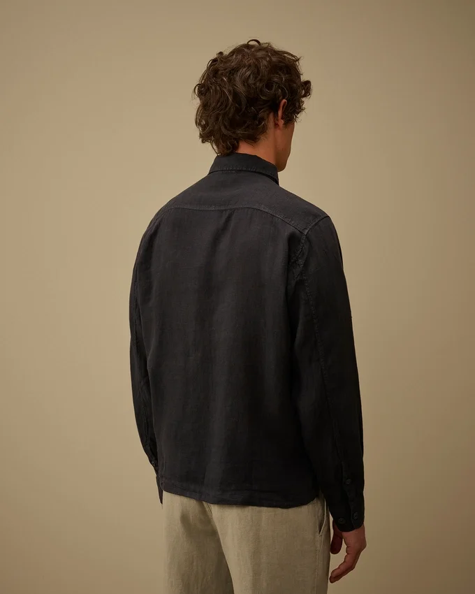 Linen Long Sleeve Button Lens Shirt