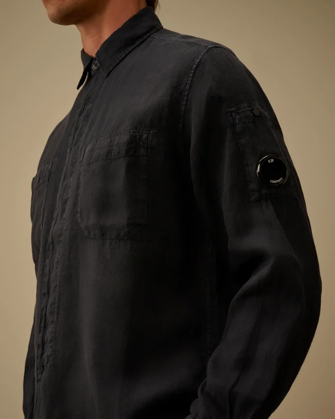 Linen Long Sleeve Button Lens Shirt