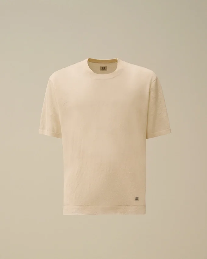 Linen Short Sleeve Crewneck Sweater