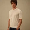 Linen Short Sleeve Crewneck Sweater