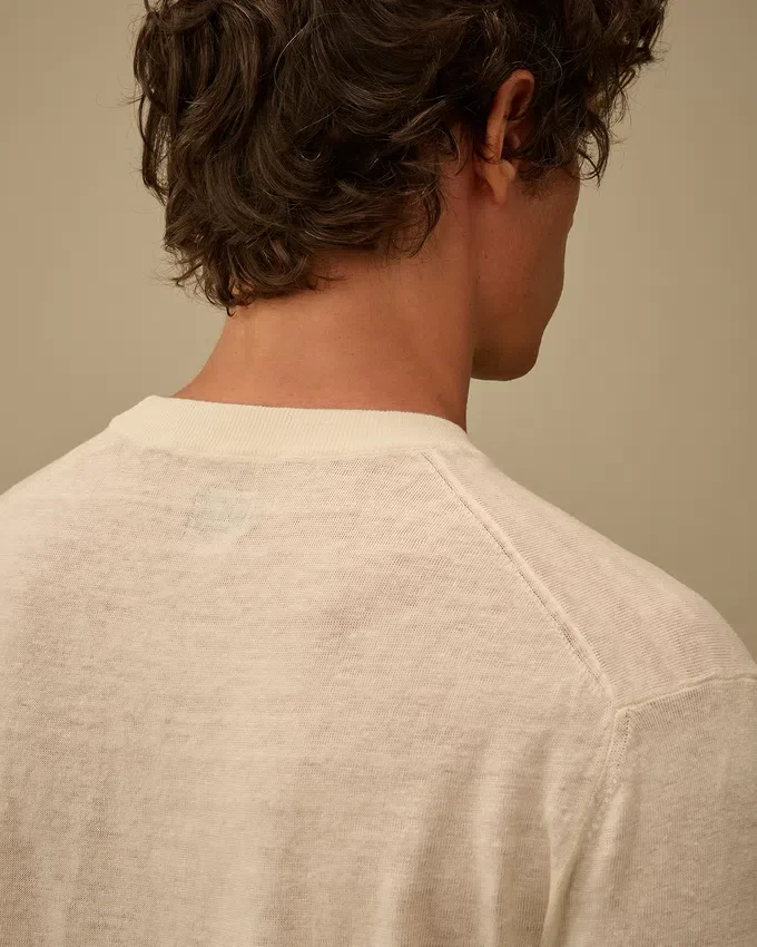 Linen Short Sleeve Crewneck Sweater