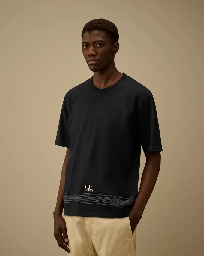 Mercerized Jersey 30/2 Twisted Short Sleeve Embroidery T-Shirt