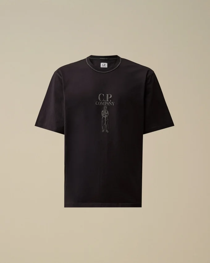 Mercerized Jersey 30/2 Twisted Short Sleeve Logo T-Shirt