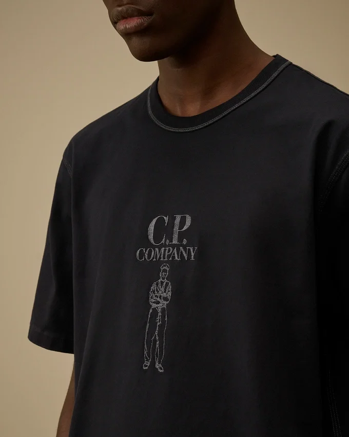 Mercerized Jersey 30/2 Twisted Short Sleeve Logo T-Shirt