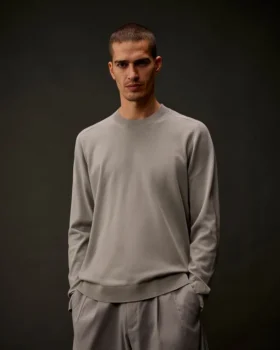 Metropolis Series Cotton Stretch Crewneck Sweater