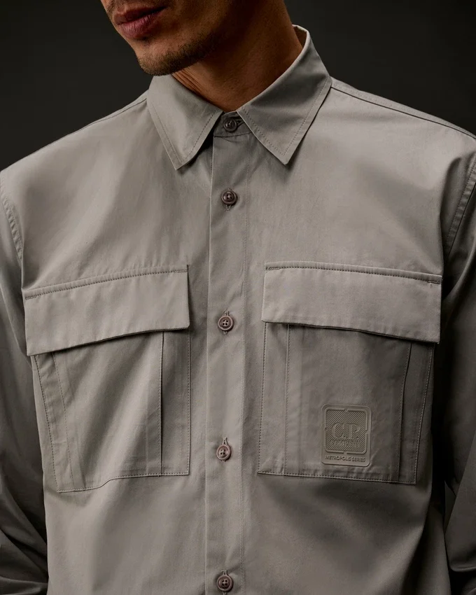 Metropolis Series Gabardine Long Sleeve Button Shirt