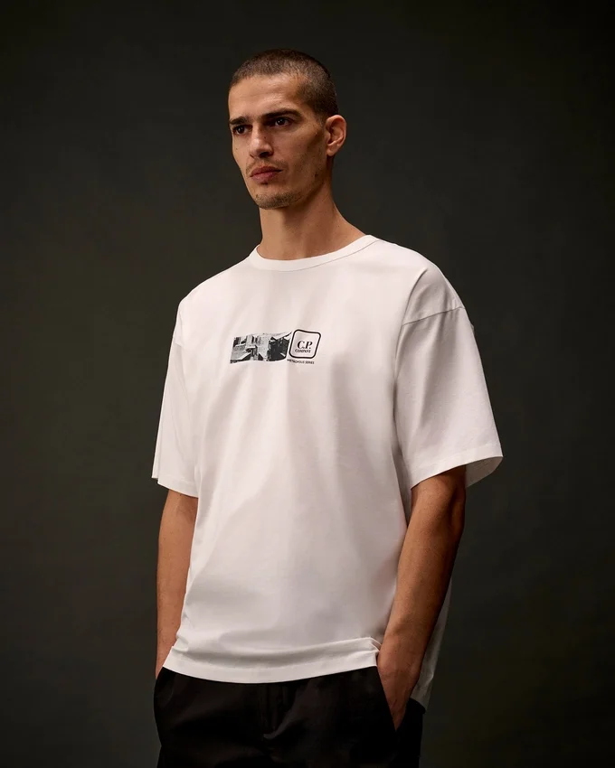 Metropolis Series Mercerized Jersey Short Sleeve Back Embroidery T-Shirt