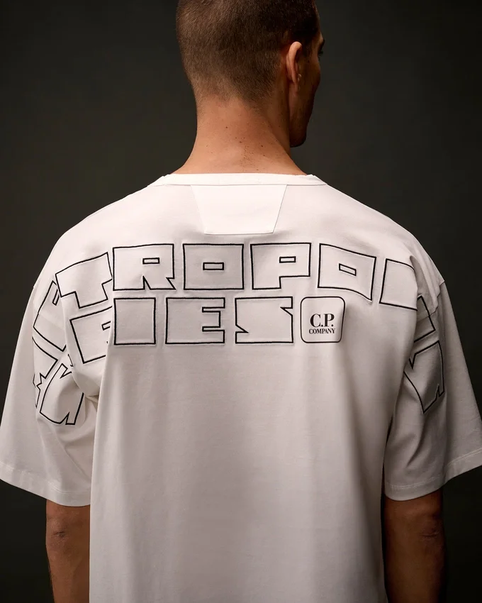 Metropolis Series Mercerized Jersey Short Sleeve Back Embroidery T-Shirt