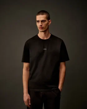 Metropolis Series Mercerized Jersey Short Sleeve Chest Logo T-Shirt