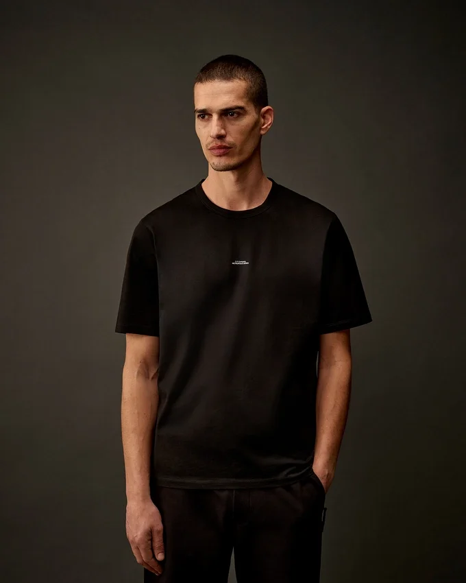 Metropolis Series Mercerized Jersey Short Sleeve Chest Logo T-Shirt
