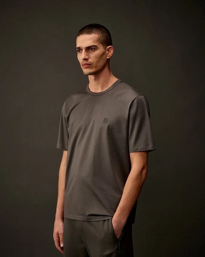Metropolis Series Mercerized Jersey Short Sleeve Chest Logo T-Shirt