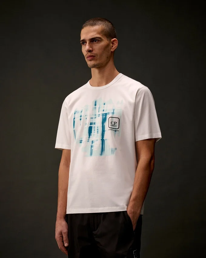 Metropolis Series Mercerized Jersey Short Sleeve Graphic Logo T-Shirt