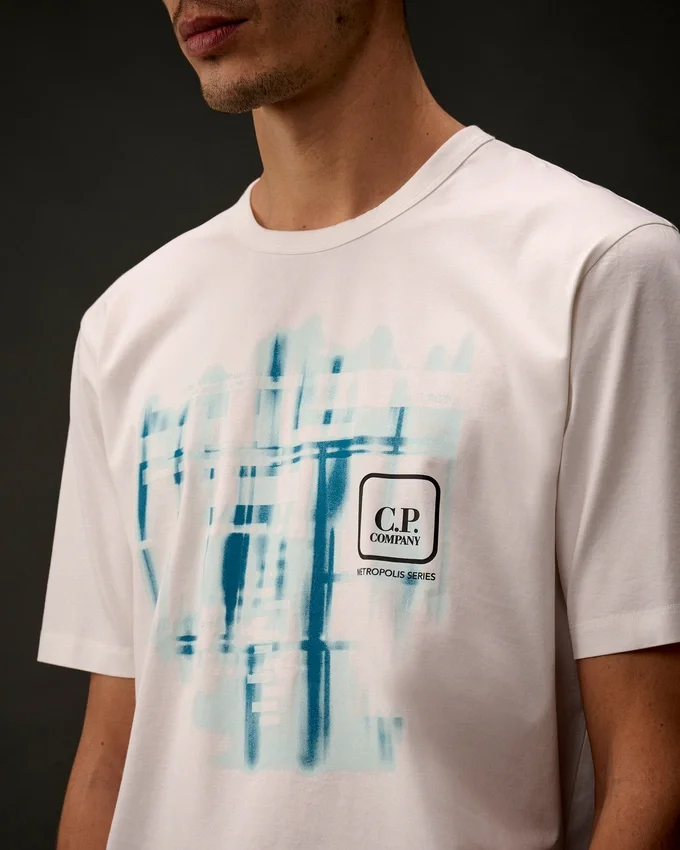 Metropolis Series Mercerized Jersey Short Sleeve Graphic Logo T-Shirt