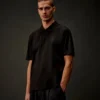 Metropolis Series Mercerized Jersey Short Sleeve Half Zip Polo