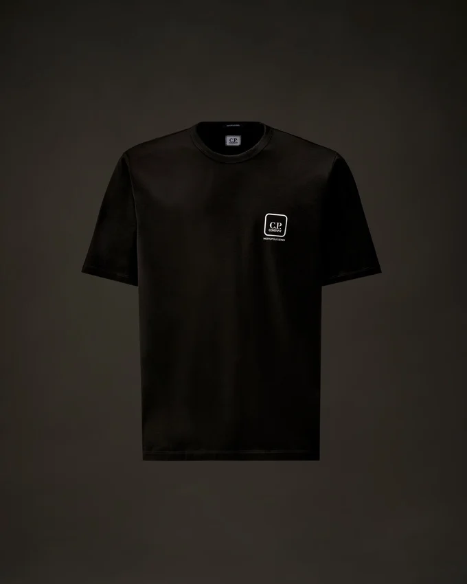 Metropolis Series Mercerized Jersey Short Sleeve Printed Badge T-Shirt