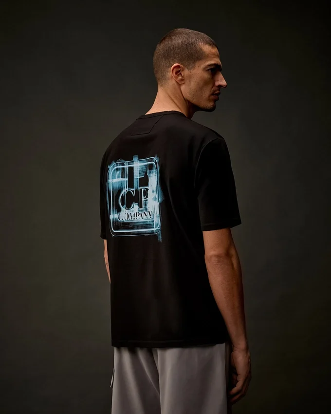 Metropolis Series Mercerized Jersey Short Sleeve Printed Badge T-Shirt