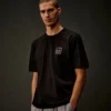 Metropolis Series Mercerized Jersey Short Sleeve Printed Badge T-Shirt