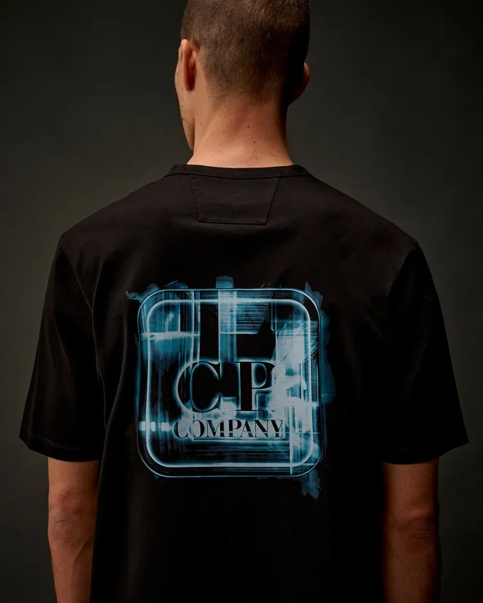 Metropolis Series Mercerized Jersey Short Sleeve Printed Badge T-Shirt