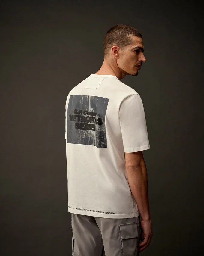 Metropolis Series Mercerized Jersey Short Sleeve Printed Graphic T-Shirt