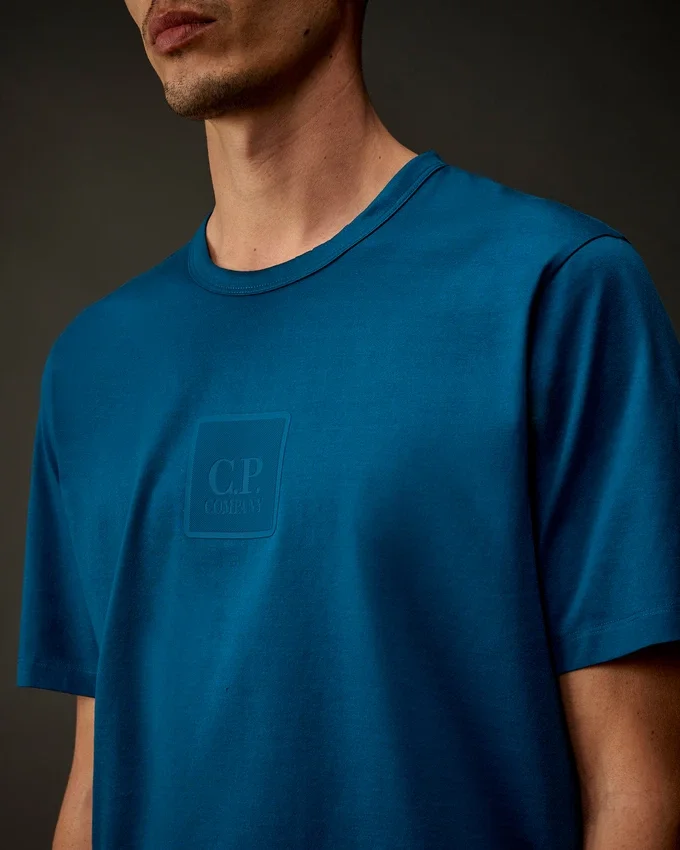 Metropolis Series Mercerized Jersey Short Sleeve Rubberized Badge T-Shirt