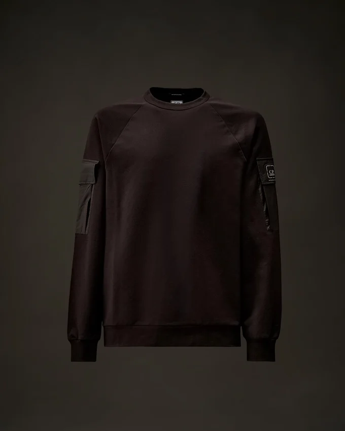 Metropolis Series Stretch Fleece Mixed Crewneck Sweatshirt