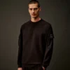 Metropolis Series Stretch Fleece Mixed Crewneck Sweatshirt