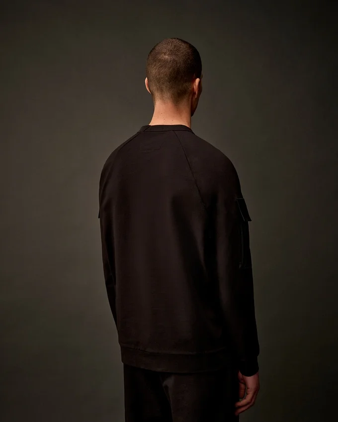 Metropolis Series Stretch Fleece Mixed Crewneck Sweatshirt