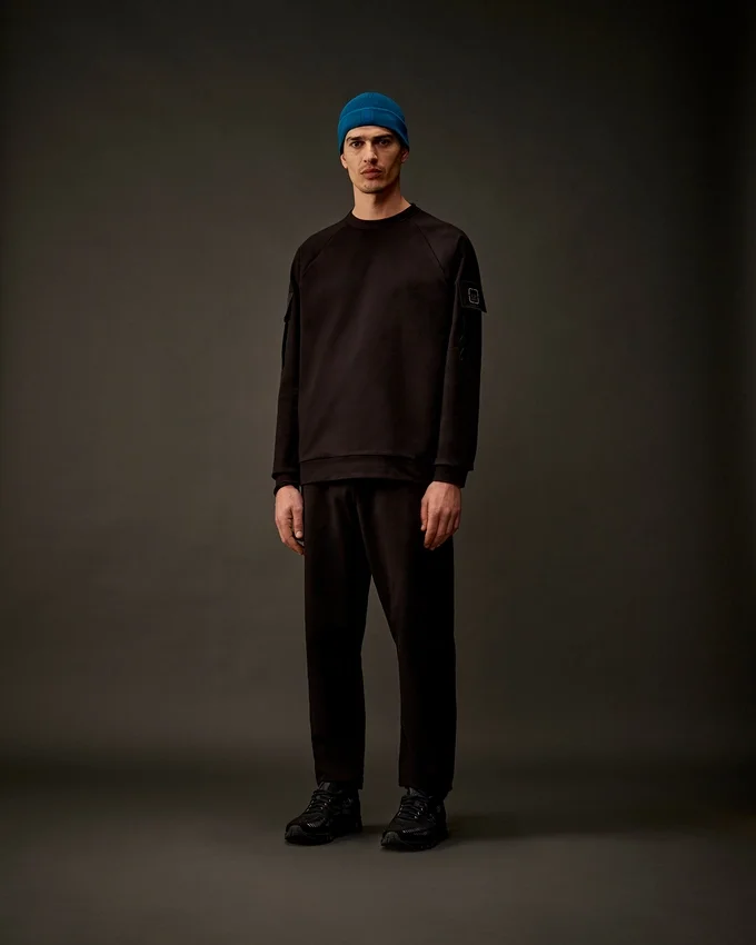 Metropolis Series Stretch Fleece Mixed Crewneck Sweatshirt